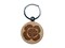 Realistic Shamrock Four Leaf Clover Engraved Wood Round Keychain Tag Charm
